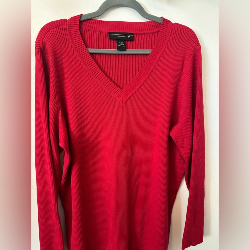 Venezia | Vneck Ribbed Sweater - Picture 2 of 4